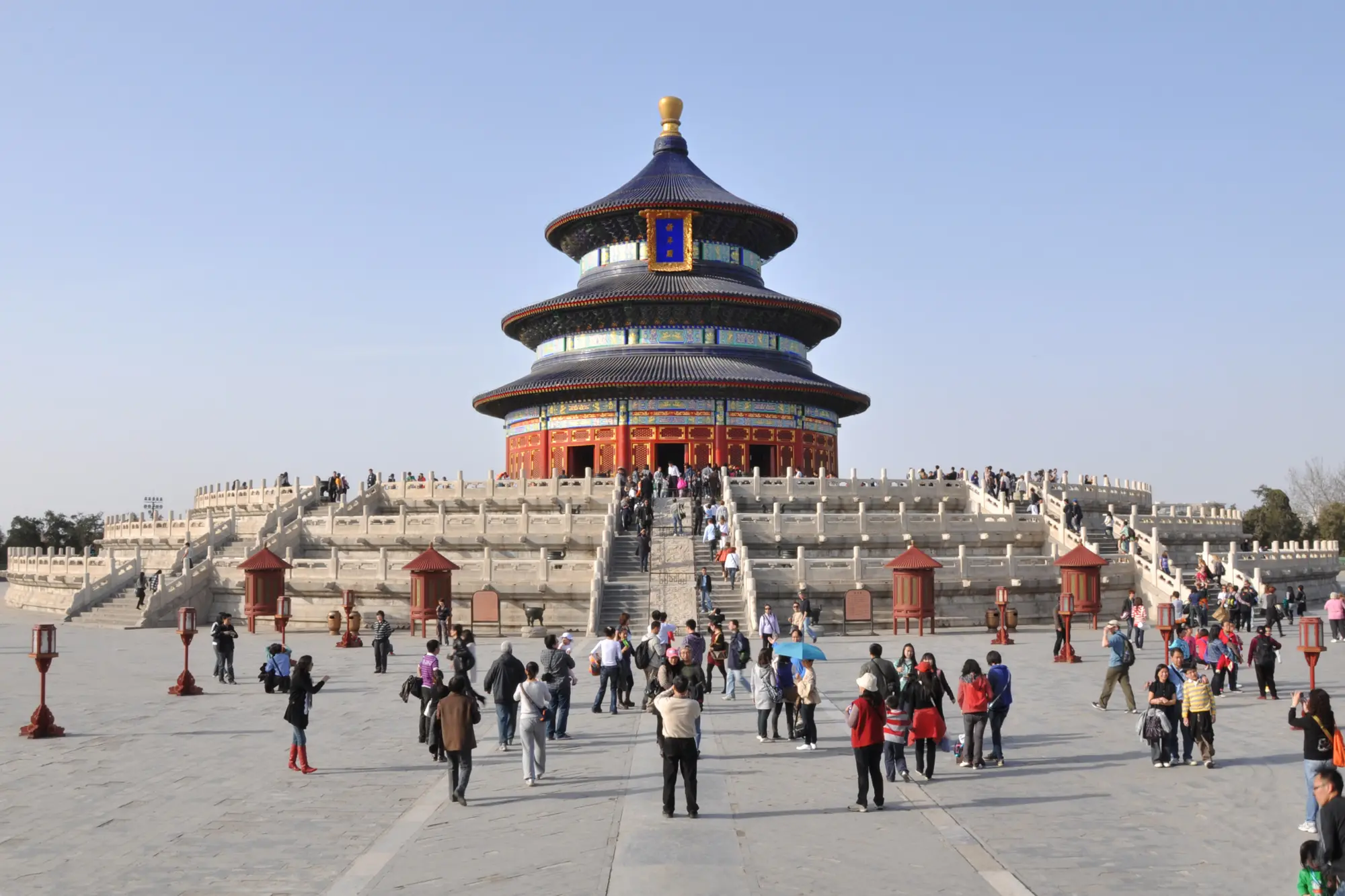 The Hall of Prayer for Good Harvests at the Temple of Heaven, above its marble terraces